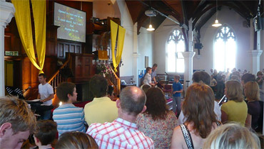 Church service in action