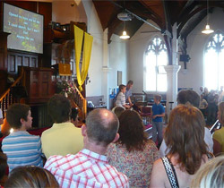 Church service in action