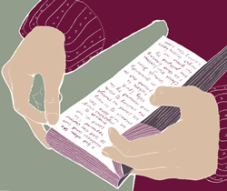 Person reading the bible